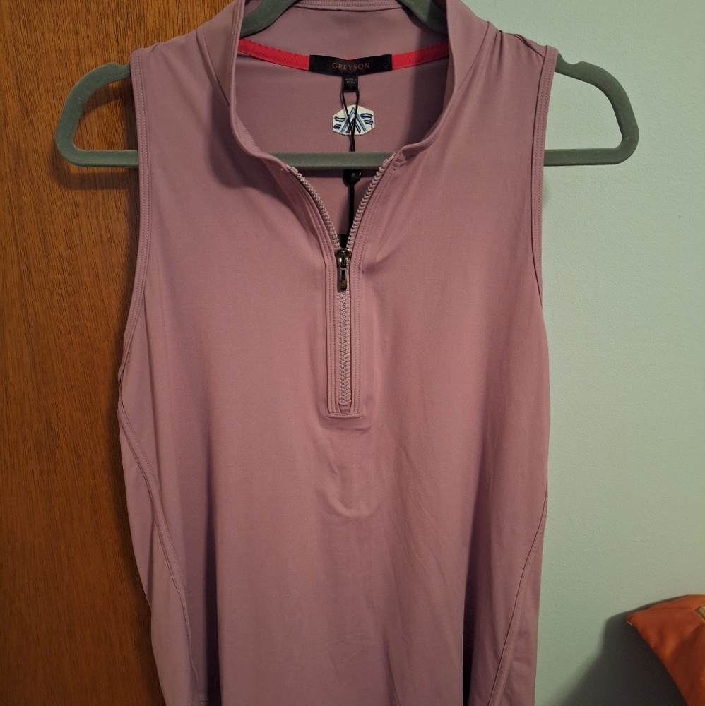 Greyson NWT Women's Zip-Front Golf Tank Top - Mauve Size XL